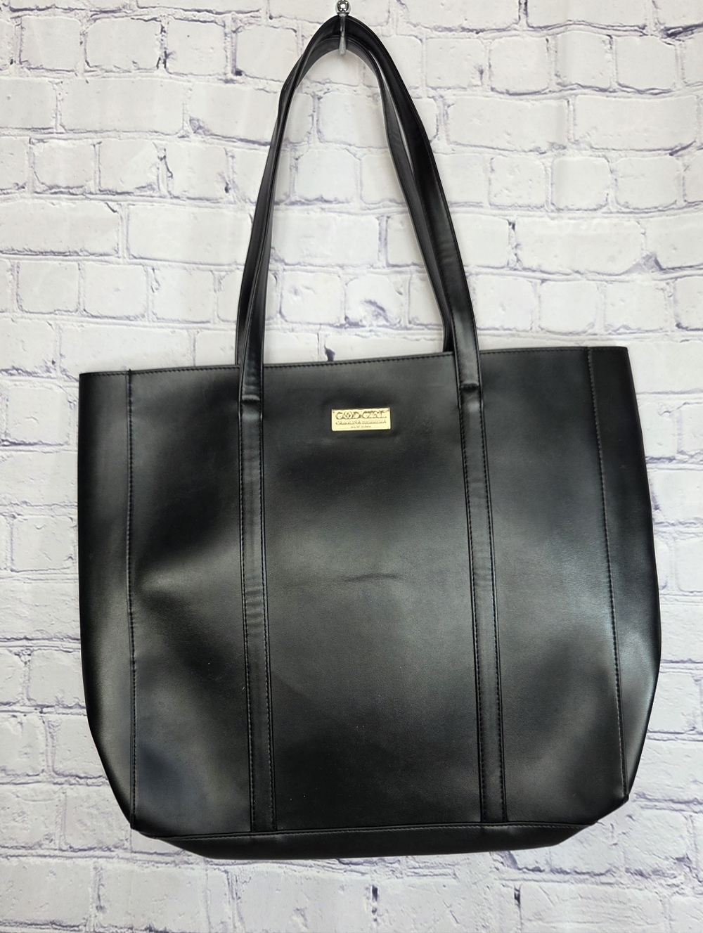 Carolina Herrera Good Girl Black Tote with Gold Plaque